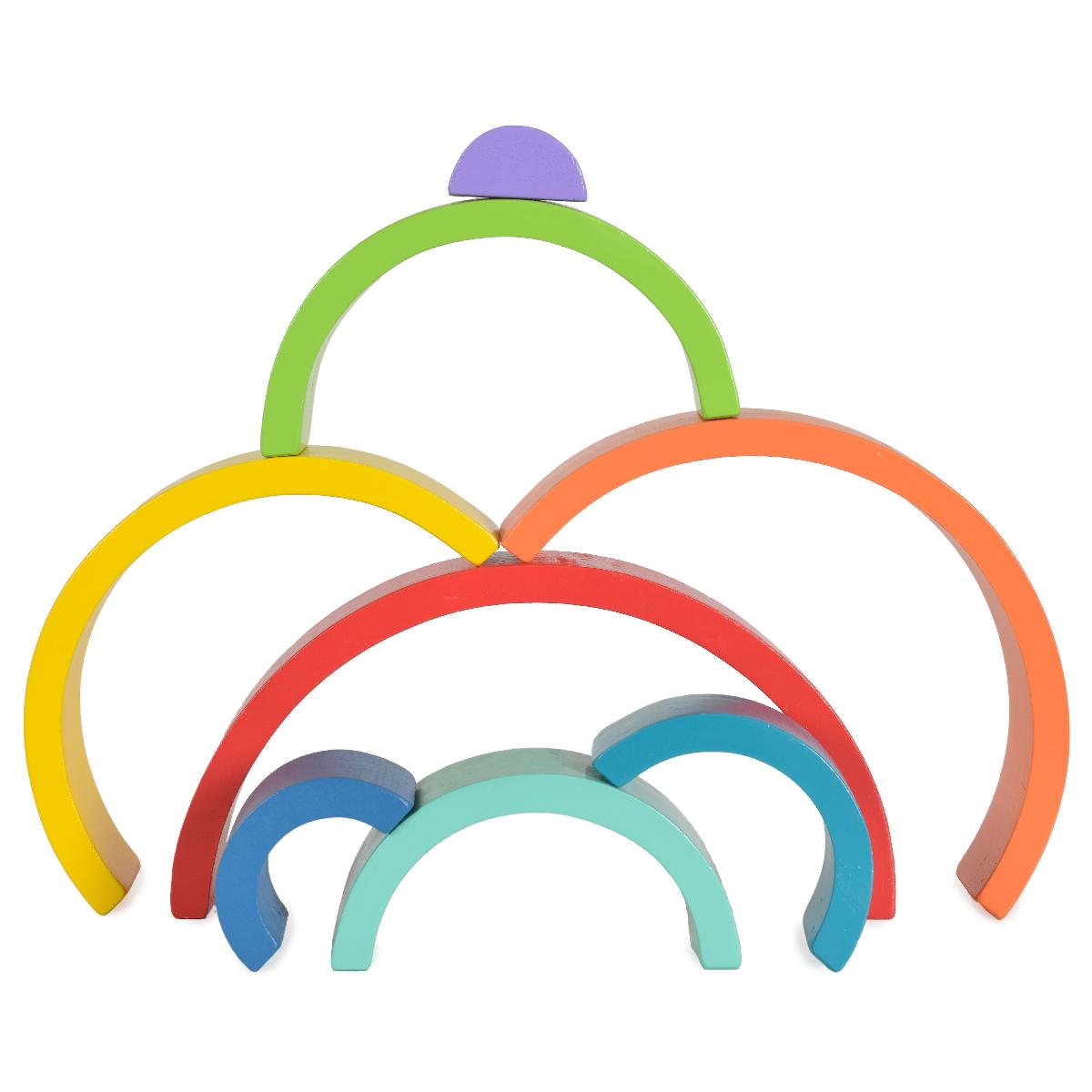 Ξύλινο Παιχνίδι Στοίβαξης Tooky Toy Rainbow TH313 - Image 3