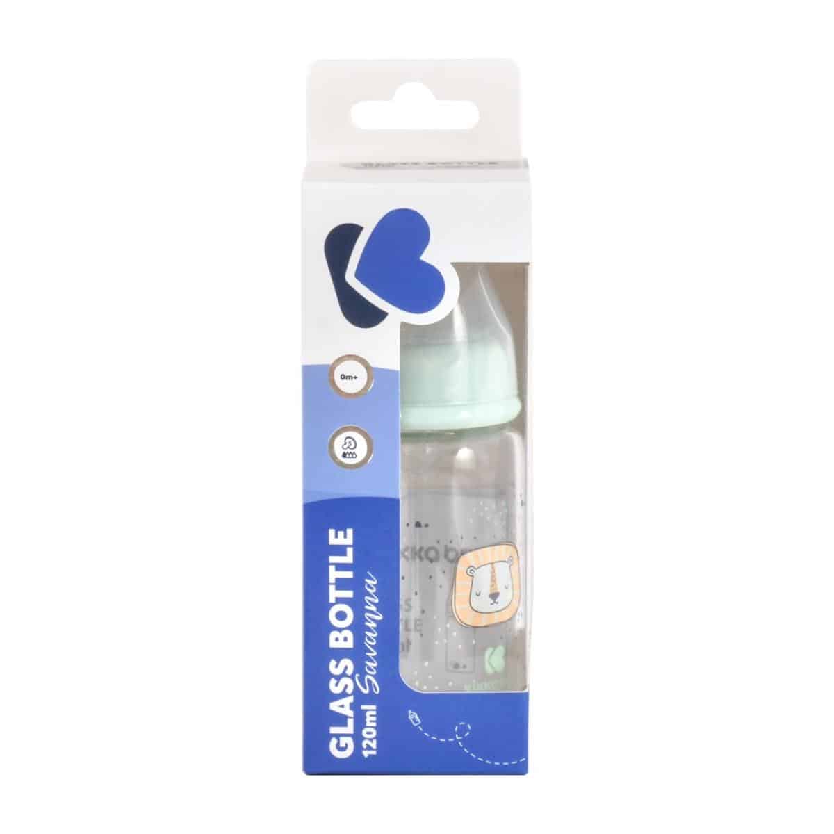 Γυάλινο μπιμπερό 120ml Kikka Boo Savanna Mint - Image 3