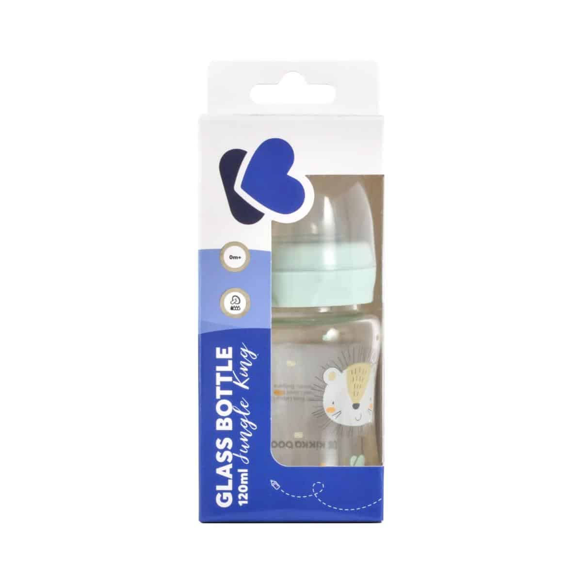 Γυάλινο μπιμπερό 120ml Kikka Boo Jungle King Mint - Image 3