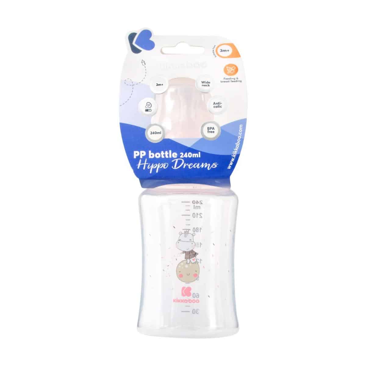 Μπιμπερό πλαστικό 240ml Kikka Boo Hippo Dreams Pink - Image 3