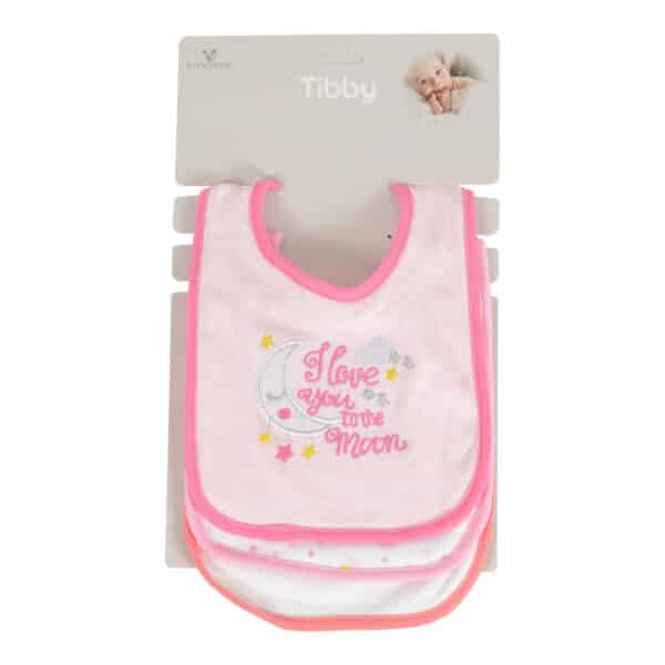 Σέτ 3 Βρεφικές Σαλιάρες Cangaroo Tibby Pink