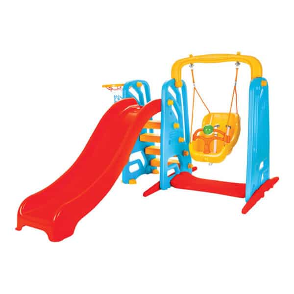 Παιδική Τσουλήθρα με Μπασκέτα και Κούνια Pilsan Sledge With Swing Wavy 06141