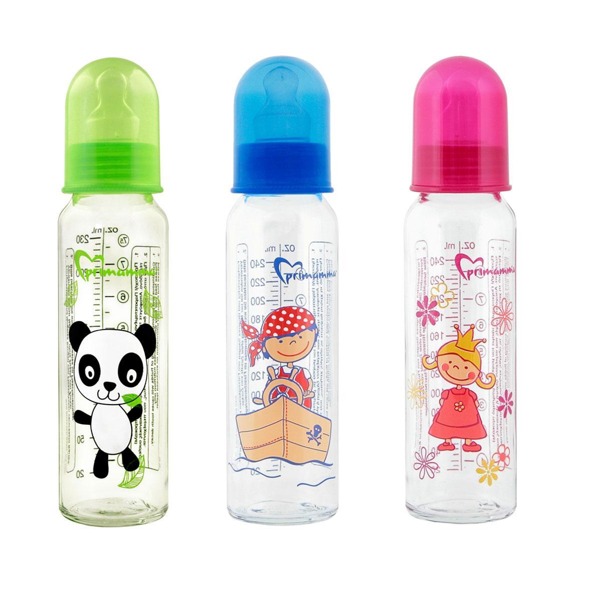 Μπιμπερό Γυάλινο 230ml με Θηλή Σιλικόνης - Primamma