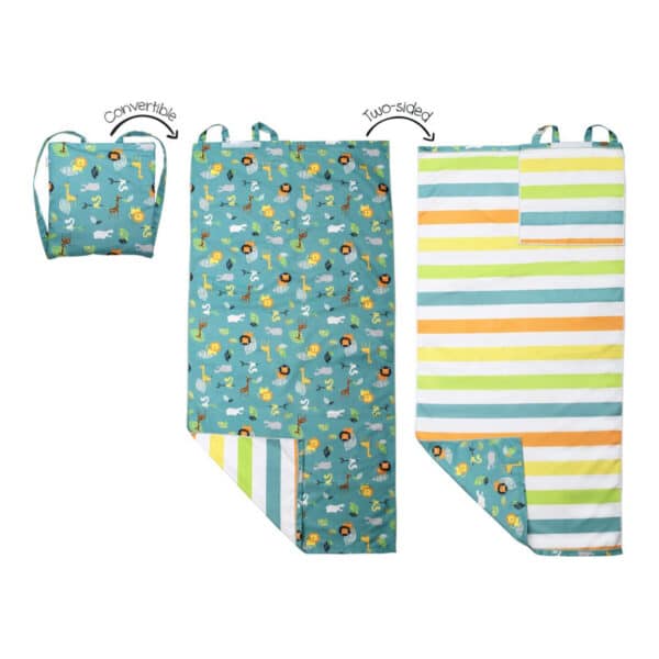 Πετσέτα Παραλίας Backpack FlapJackKids Green Zoo
