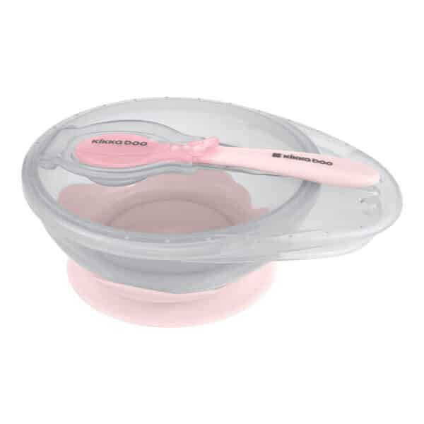 Μπολάκι φαγητού με κουταλάκι - Kikka boo Suction Pink