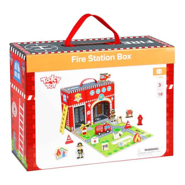 Ξύλινο σετ πυροσβεστικός σταθμός - Tooky Toy Fire Station TY203 - Image 2