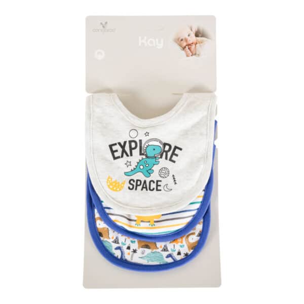 Σετ 3 τεμαχίων Βρεφικές Σαλιάρες Cangaroo Baby bib Kay Blue