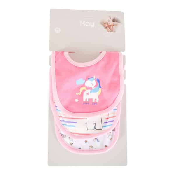 Σετ 3 τεμαχίων Βρεφικές Σαλιάρες Cangaroo Baby bib Kay Pink