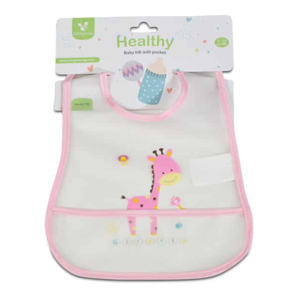 Αδιάβροχη Βρεφική Σαλιάρα Cangaroo Baby bib Healthy 1701 Pink