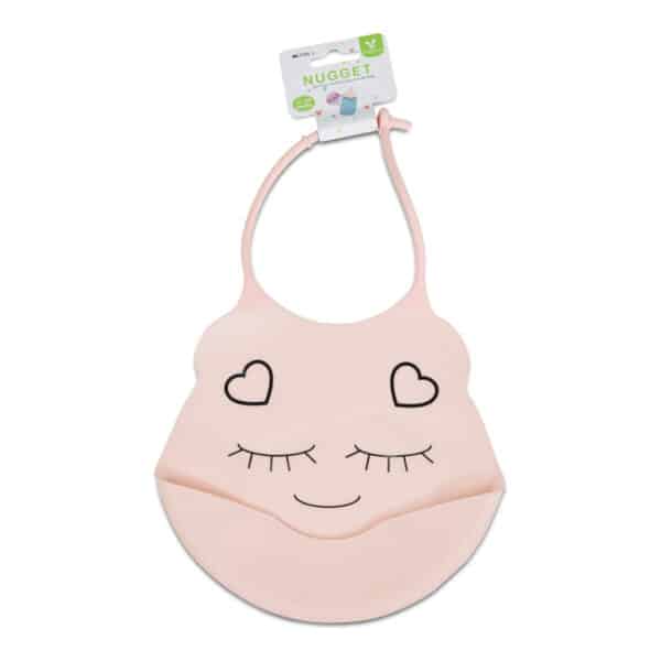 Βρεφική Σαλιάρα Σιλικόνης - Cangaroo Silicone baby bib Nugget Pink