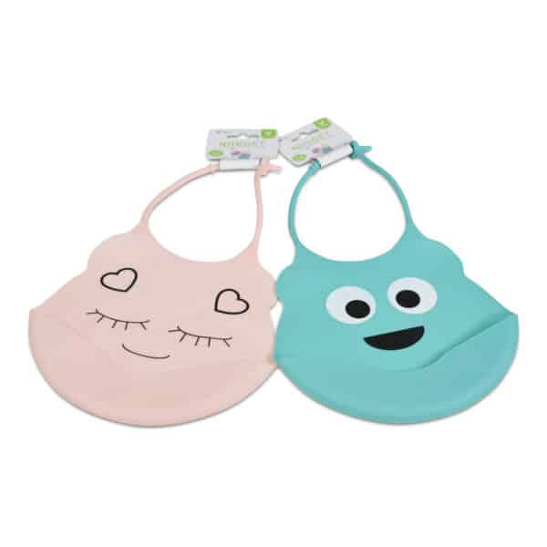 Βρεφική Σαλιάρα Σιλικόνης - Cangaroo Silicone baby bib Nugget Pink - Image 2