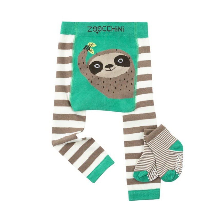 Zoocchini Grip+Easy Παντελόνι για Μπουσούλιμα & Κάλτσες Silas the Sloth