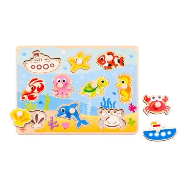 Ξύλινο Παζλ Σφηνώματα Θάλασσα Tooky Toy Marine puzzle TY856