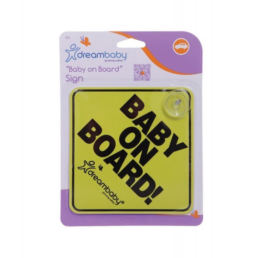 DreamBaby Σήμα Αυτοκινήτου με βεντούζα Baby on Board Sign Yellow-Black DreamBaby