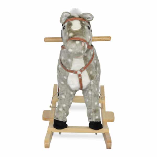 Alternative view of Ξύλινο Κουνιστό Λούτρινο Αλογάκι - MONI Plush rocking horse Spotty WJ-001