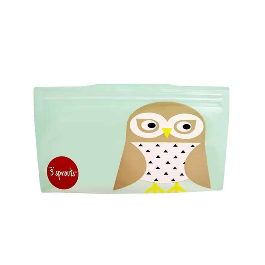 Θήκες για Σνακ (σετ 2 τμχ) - 3 sprouts Reusable Snack Bag Owl