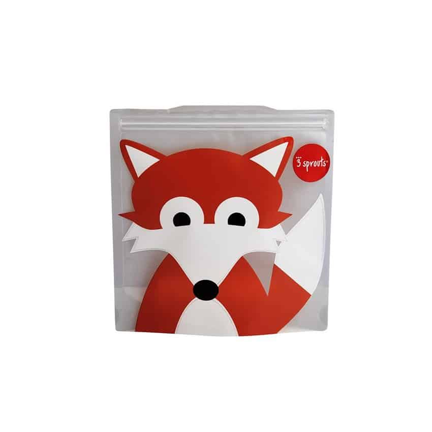 Θήκες για Σάντουιτς (σετ 2 τμχ) - 3 sprouts Reusable Sandwich Bag Fox