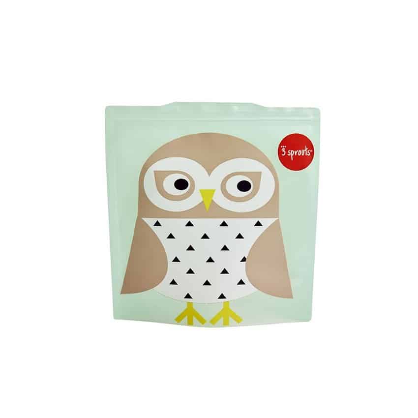 Θήκες για Σάντουιτς (σετ 2 τμχ) - 3 sprouts Reusable Sandwich Bag Owl