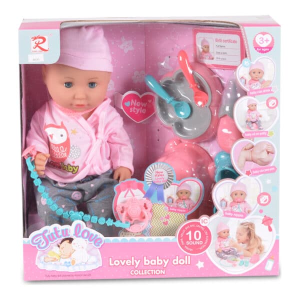 Κούκλα 36 εκ. με αξεσουάρ Φαγητού - MONI Toys Doll 8630