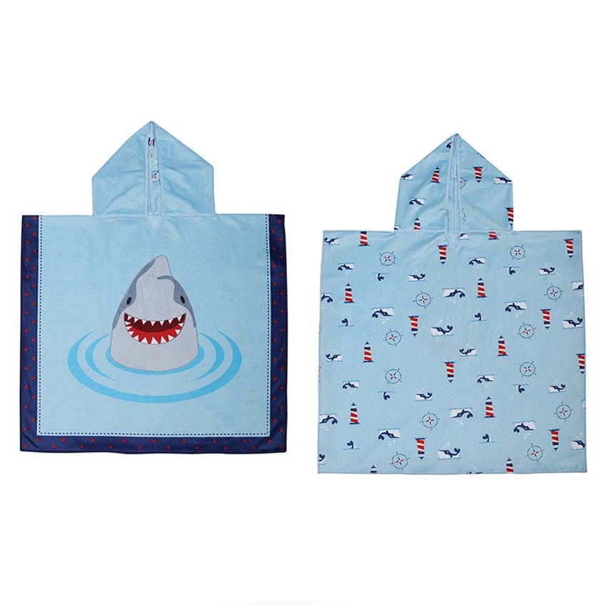 Πόντσο Διπλής Όψης UPF50+ - FlapJackKids Shark/Nautical