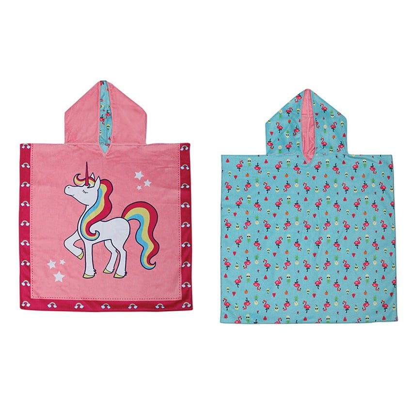 Πόντσο Διπλής Όψης UPF50+ - FlapJackKids Unicorn Tropical