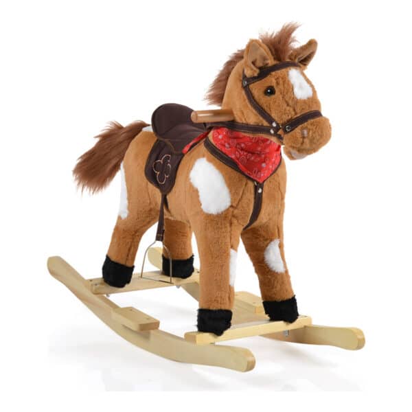 Κουνιστό Λούτρινο Αλογάκι με Ήχους MONI Toys Thunder Khaki WJ-001