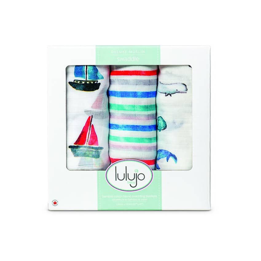 Σετ 3 τμχ. Μουσελίνες Bamboo 120x120εκ. - Lulujo Out At Sea