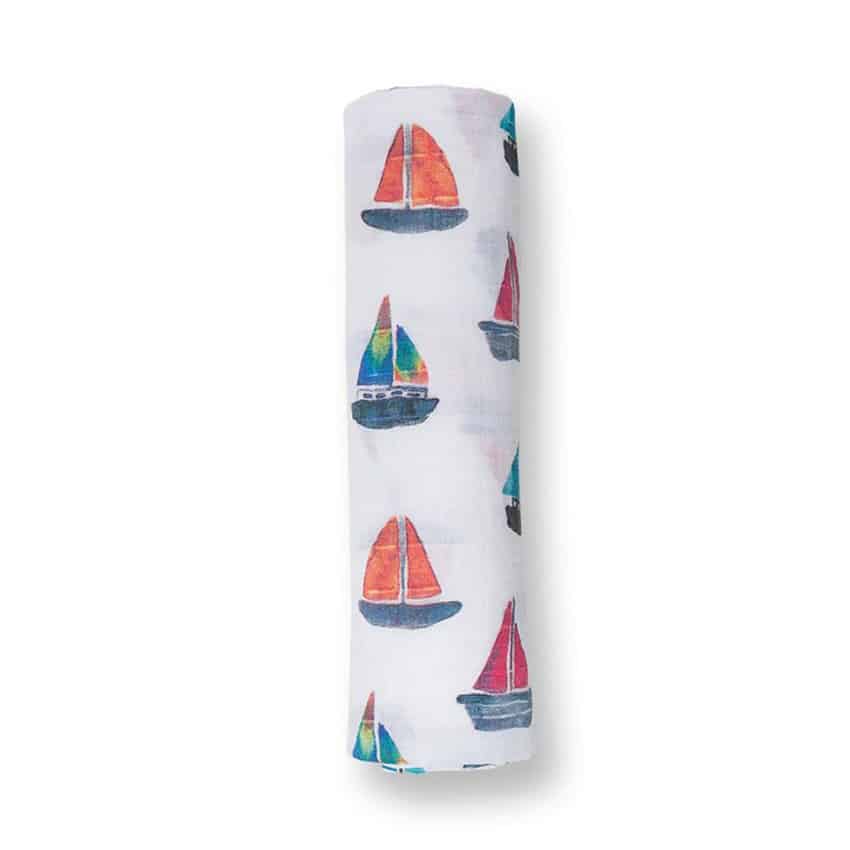 Μουσελίνα 120x120εκ. - Lulujo Sailboats