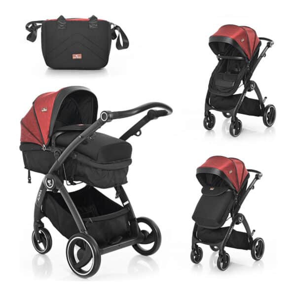 Μετατρεπόμενο καρότσι 2 σε 1 Lorelli ADRIA Black&Red