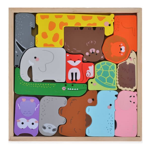 Ξύλινο Puzzle με Ζωάκια - MONI Toys 3002