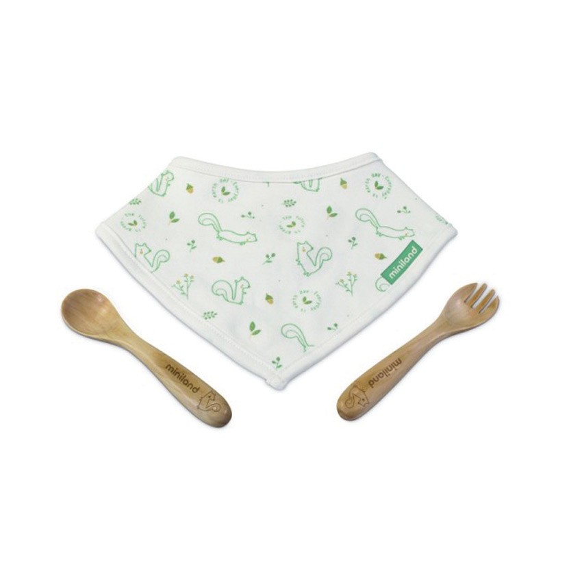 Βρεφικό Σετ με Πιρούνι από Bamboo 3τμχ Miniland Natur Picneat Chip