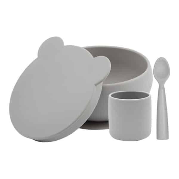 Σετ Φαγητού από Σιλικόνη Minikoioi BLW I Powder Grey
