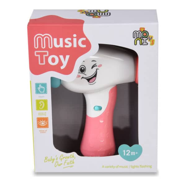 Μουσικό Βρεφικό Σφυρί MONI Toys pink K999-119B