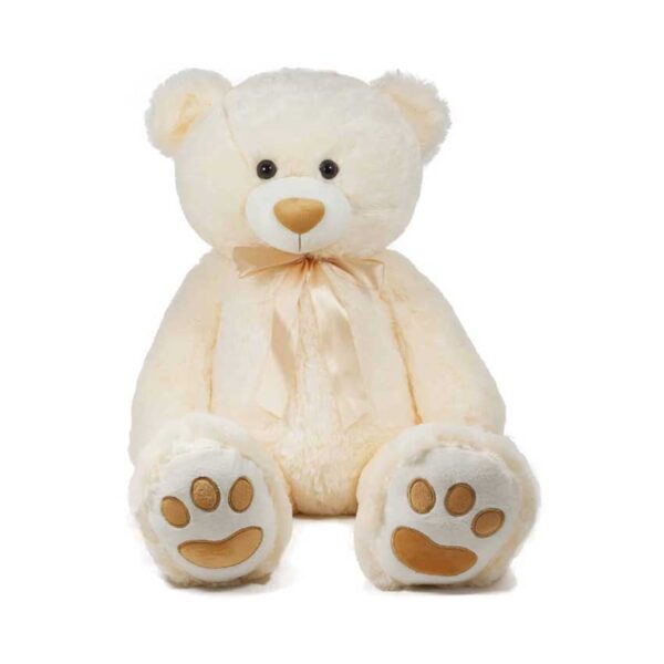Αρκουδάκι με κορδέλα 100εκ Amek Toys Ecru