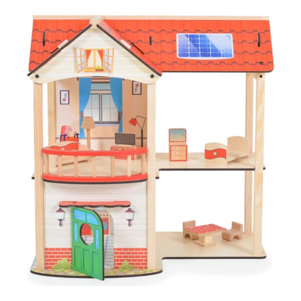 Ξύλινo Κουκλόσπιτο Moni Toys Elly EV22