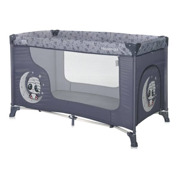 Παρκοκρέβατο 1 Επιπέδου Lorelli Moonlight Grey Pandas