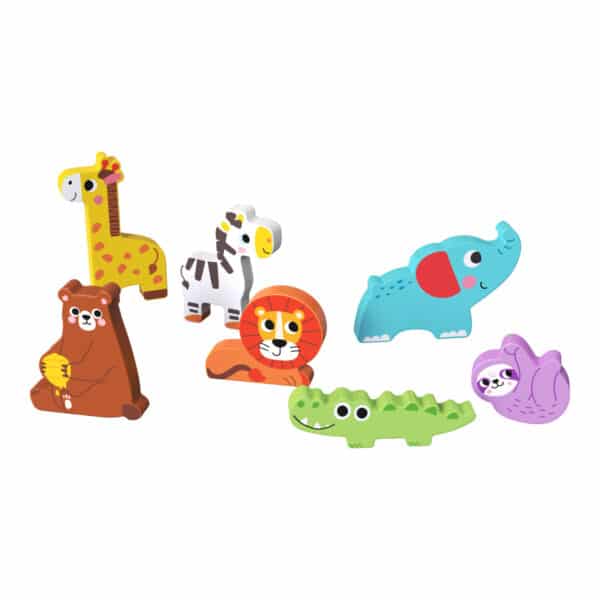 Ξύλινο Παζλ Σφηνώματα Ζώα Ζούγκλας 8τμχ Tooky Toy TH633 - Image 3