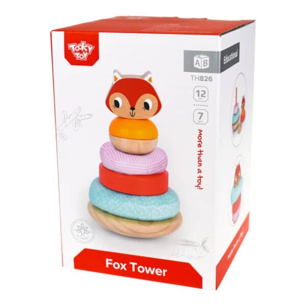 Ξύλινος Πύργος Αλεπού 7τμχ Tooky Toy TH826 - Image 2