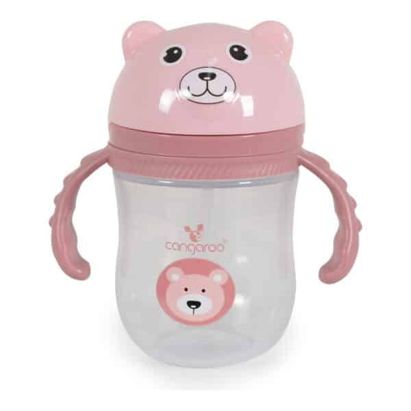 Ποτηράκι με Λαβές και Καλαμάκι 240ml Cangaroo Berry Pink C0586