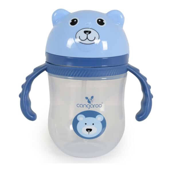 Ποτηράκι με Λαβές και Καλαμάκι 240ml Cangaroo Berry Blue C0586