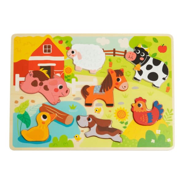 Ξύλινο Παζλ Σφηνώματα Φάρμα 8τμχ Tooky Toy TH636