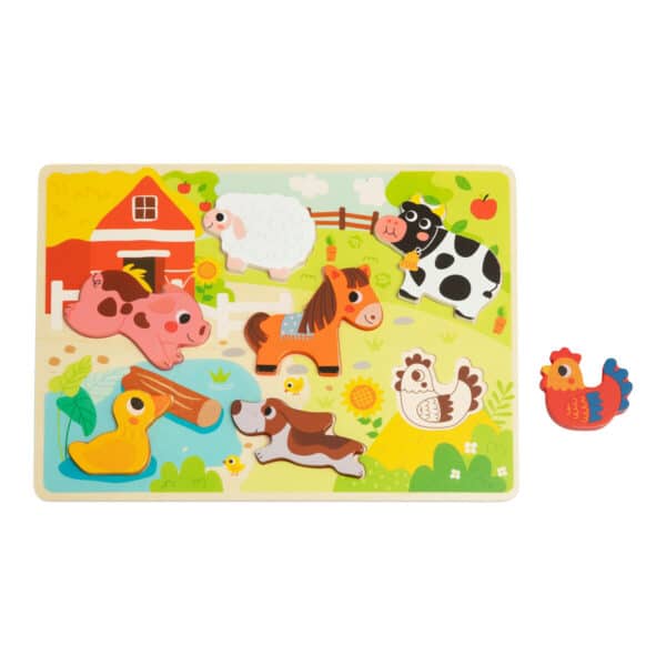 Ξύλινο Παζλ Σφηνώματα Φάρμα 8τμχ Tooky Toy TH636 - Image 3