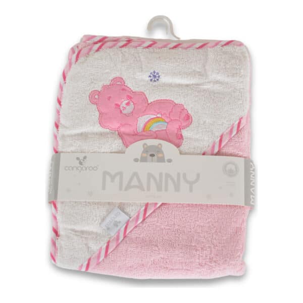 Παιδική πετσέτα με Κουκούλα 76x76εκ Cangaroo Manny Pink