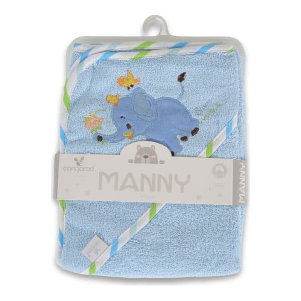 Παιδική πετσέτα με Κουκούλα 76x76εκ Cangaroo Manny Blue
