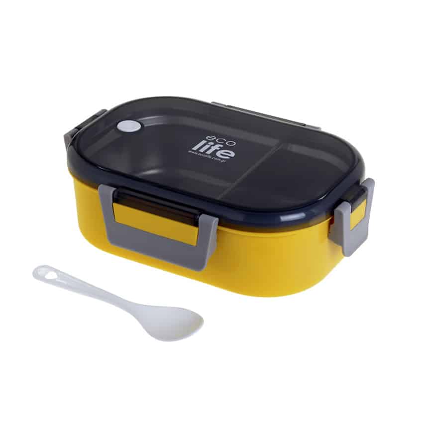 Φαγητοδοχείο Με χώρισμα 900ml Ecolife Yellow