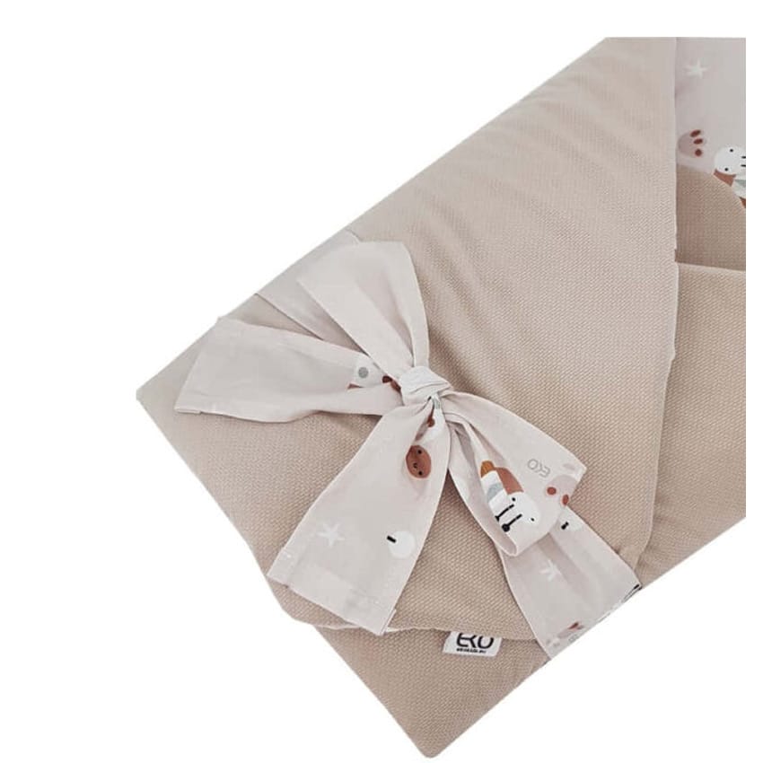 Κουβέρτα Αγκαλιάς 75×75εκ Ekokids Beige Bees