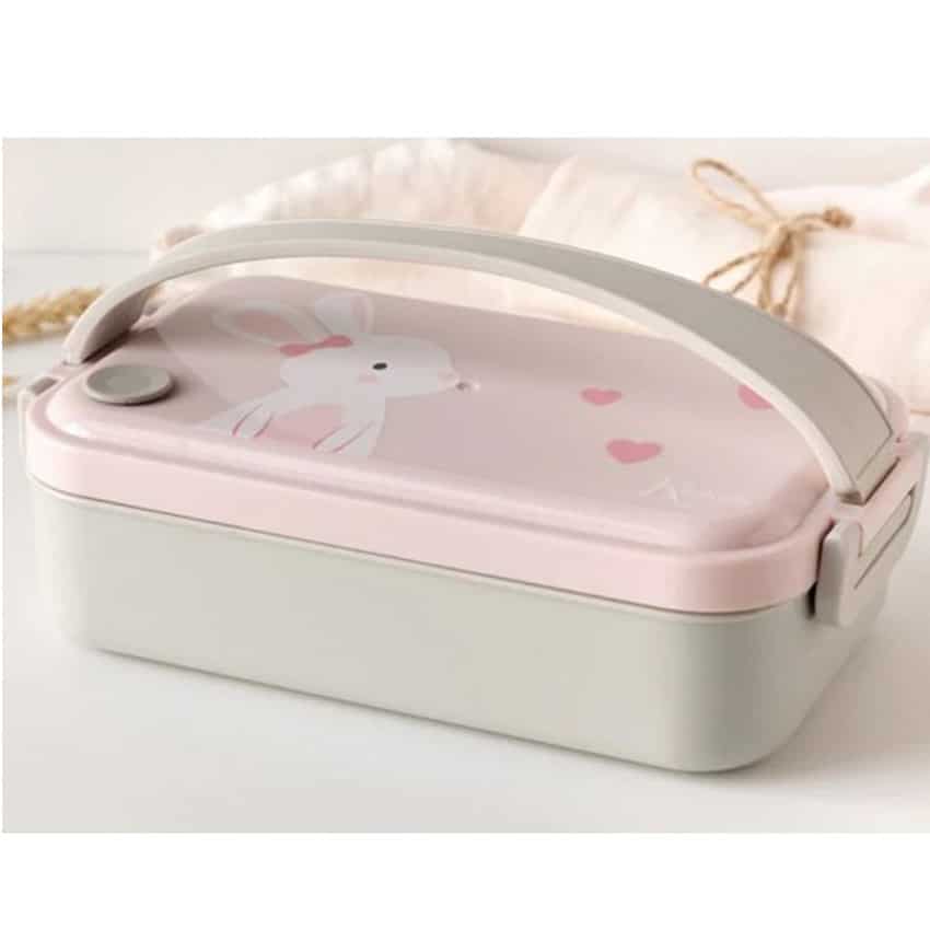 Ταπεράκι Φαγητού 550ml με Inox Kiokids Lovely Bunny
