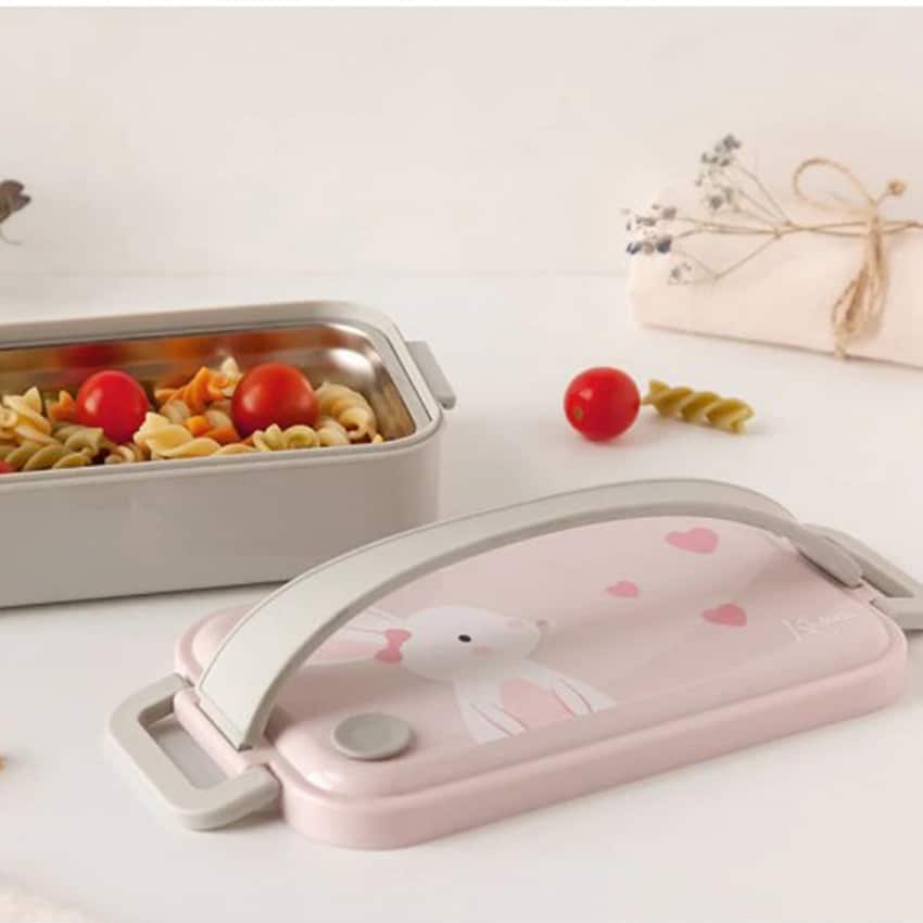 Ταπεράκι Φαγητού 550ml με Inox Kiokids Lovely Bunny