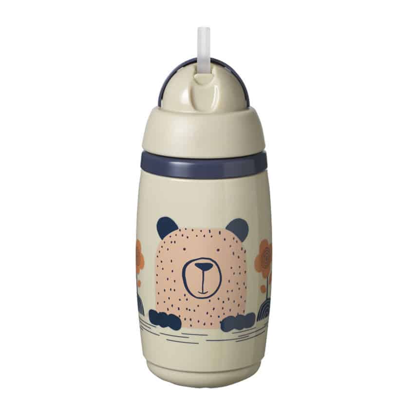 Tommee Tippee Κύπελλο ισοθερμικό 266ml 12M+ με Καλαμάκι Super Star Grey