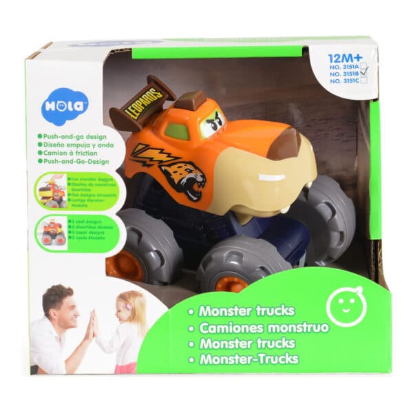 Βρεφικό Φορτηγό Λεοπάρδαλη Hola Monster Trucks 3151B 12m+ - Image 3
